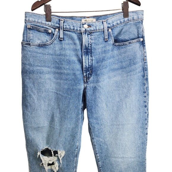 New Madewell The Perfect Vintage Straight Jeans Knee-Rip Edition Women's Size 33 - Picture 5 of 15